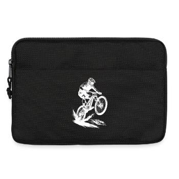 Energischer Mountainbike-Kunst-Radfahrer - Laptoptasche 13" - Schwarz - Vorne