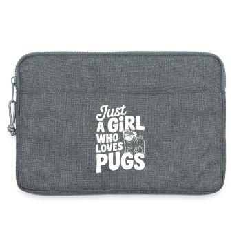 Juste une fille qui aime les carlins - Sacoche pour ordinateur portable 13 pouces - gris chiné - Devant