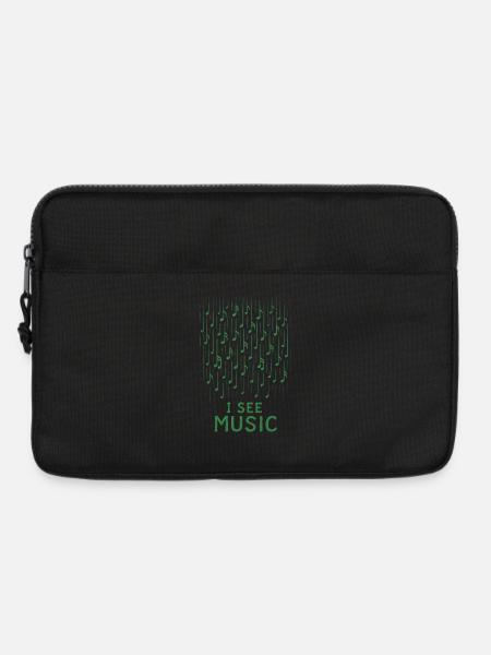 I See Music: Abstrakter Notenregen - Laptoptasche 13" - Schwarz