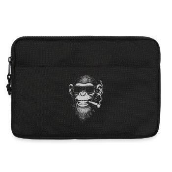 Lächelnder Affe mit Sonnenbrille Raucht eine Zigarre - Laptoptasche 13" - Schwarz - Vorne