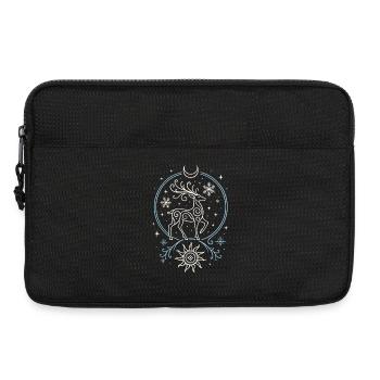 Yule Deer with Sun, Moon and Antlers - Laptop bag 13" - black - Front