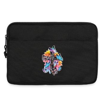 Glaube und Hoffnung – Kreuz mit Schmetterlingen - Laptoptasche 13" - Schwarz - Vorne