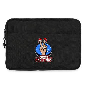 Merry Christmas Peace Sign Motif - Laptop bag 13" - black - Front