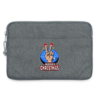 Joyeux Noël Motif Signe de Paix - Sacoche pour ordinateur portable 13 pouces - gris chiné - Devant