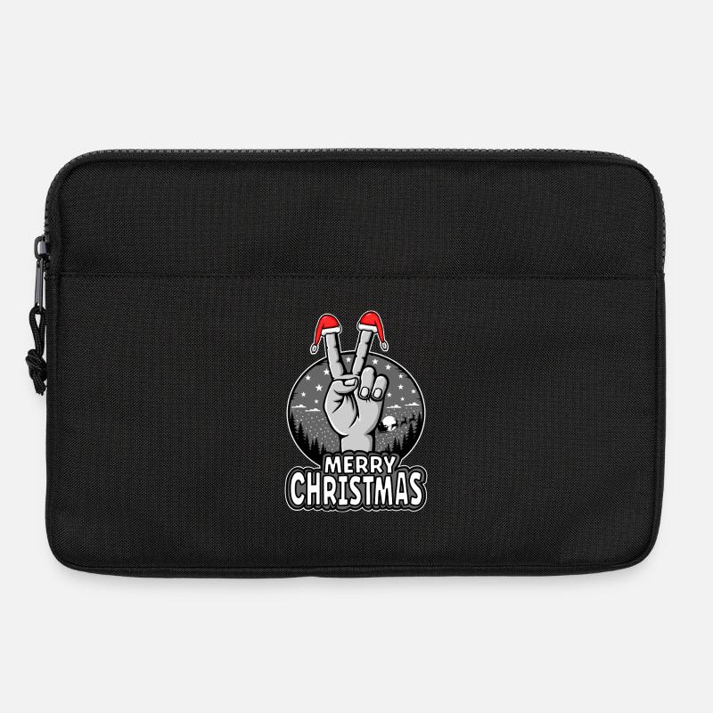 Frohes Weihnachten Peacezeichen Motiv - Laptoptasche 13" - Schwarz