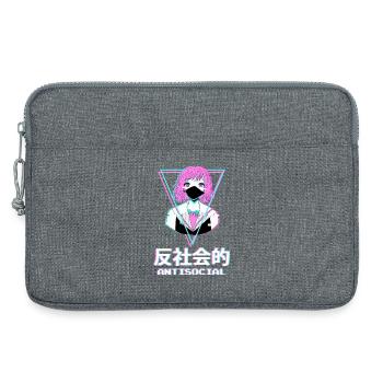 Esthétique de fille asociale, lunatique et mignonne - Sacoche pour ordinateur portable 13 pouces - gris chiné - Devant