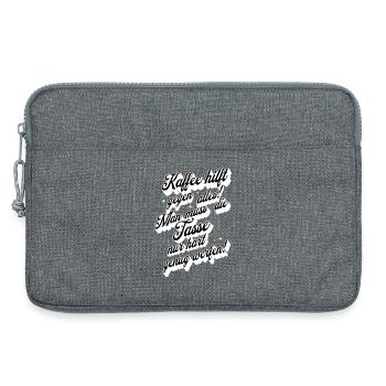 Coffee Helps Against Everything Saying Design - Laptop bag 13" - heather grey - Front