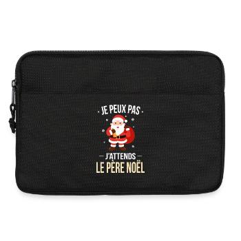 J’attends le Père Noël – Humour - Sacoche pour ordinateur portable 13 pouces - noir - Devant