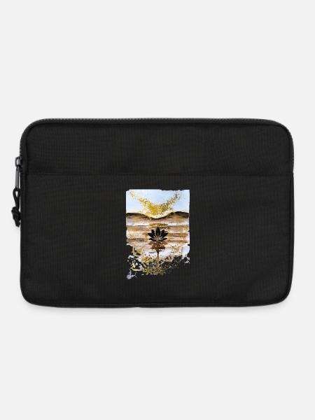 Golden Lotus on Desert Dusk - Laptop bag 13" - black
