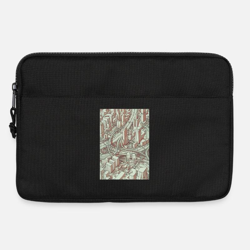 Wireframe Intersection - Laptoptasche 13" - Schwarz