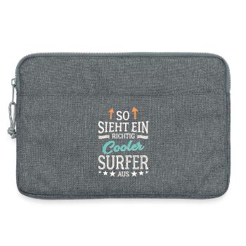 This is what a really cool surfer looks like Surfing - Laptop bag 13" - heather grey - Front