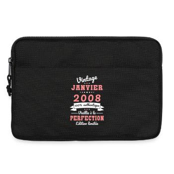 18. Geburtstag – Jahrgang – Januar 2008 - Laptoptasche 13" - Schwarz - Vorne