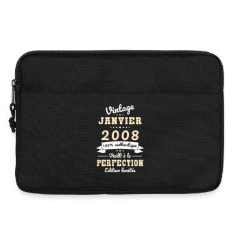 18. Geburtstag – Jahrgang – Januar 2008 - Laptoptasche 13" - Schwarz - Vorne