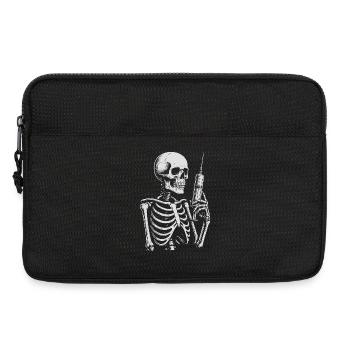 Skeletal Syringe Noir Tee - Laptop bag 13" - black - Front