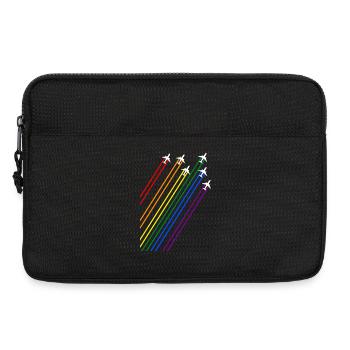Airplanes with rainbow trails - Laptop bag 13" - black - Front