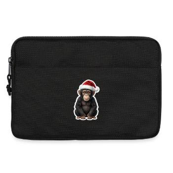 Chiot chimpanzé coquin dans l’humeur de Noël - Sacoche pour ordinateur portable 13 pouces - noir - Devant