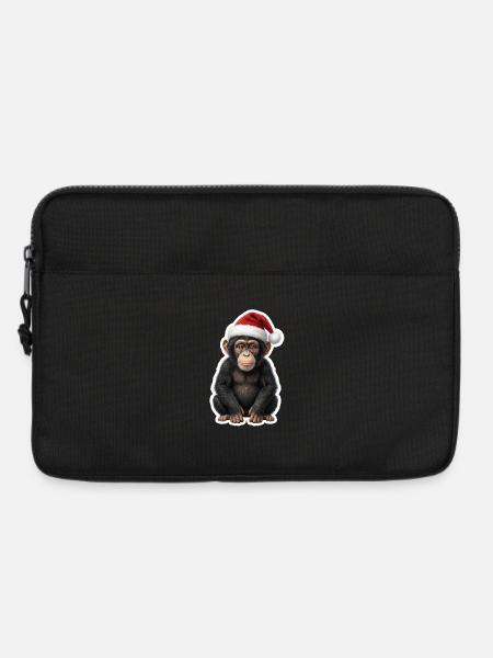 Naughty chimpanzee puppy in Christmas mood - Laptop bag 13" - black