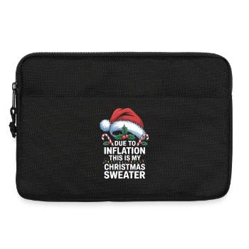 Jeu de mots sur l’inflation avec le pull de Noël - Sacoche pour ordinateur portable 13 pouces - noir - Devant