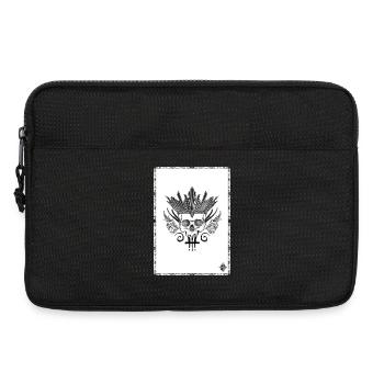 Schädel gekrönt mit schwarzen und weißen Schwertern - Laptoptasche 13" - Schwarz - Vorne