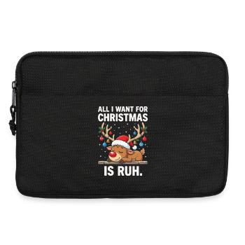 Lustig, Alles, was ich mir zu Weihnachten wünscht, ist Ruh Reindeer. - Laptoptasche 13" - Schwarz - Vorne