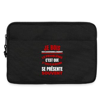Je Bois Occasionnellement Humour Apéro - Sacoche pour ordinateur portable 13 pouces - noir - Devant