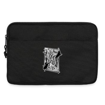 Design abstrait noir et blanc n°8 - Sacoche pour ordinateur portable 13 pouces - noir - Devant