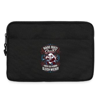 Rage Quit Panda Komm Bald Zurück - Laptoptasche 13" - Schwarz - Vorne