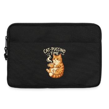 Cat Puccino Time Cat Coffee - Laptop bag 13" - black - Front