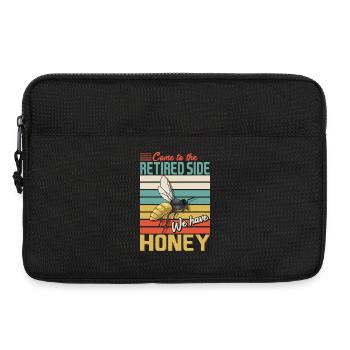 Retired Side Honey Funny Bee Retro Sunset Design - Laptop bag 13" - black - Front
