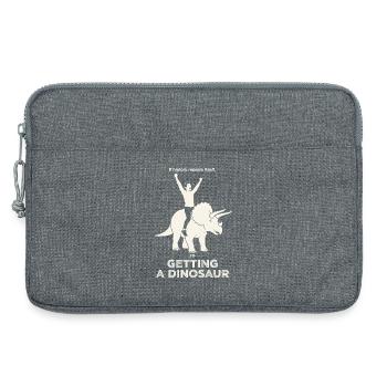 History Repeats Itself Funny Dinosaur Rider - Laptop bag 13" - heather grey - Front