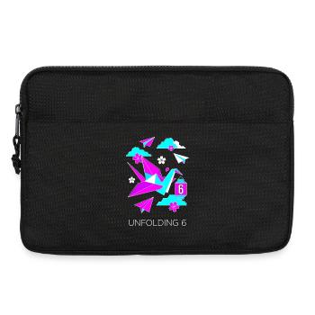 Unfolding 6 Origami Crane - Laptop bag 13" - black - Front