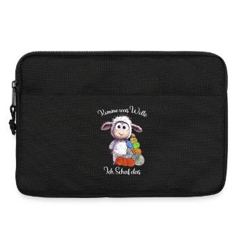 Schaf mit Wolle: Ich Schaf das Wortwitz - Laptoptasche 13" - Schwarz - Vorne