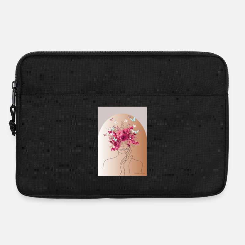 Blütenkopf mit Schmetterlingskrone - Laptoptasche 13" - Schwarz