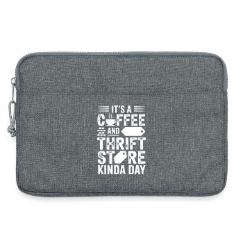 Journée café et friperie - Sacoche pour ordinateur portable 13 pouces - gris chiné - Devant