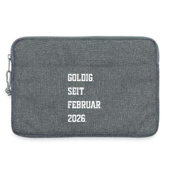 Goldig seit Februar 2026 - Laptoptasche 13" - Grau meliert - Vorne