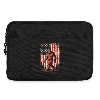 Drapeau américain vintage du Bigfoot - Sacoche pour ordinateur portable 13 pouces - noir - Devant
