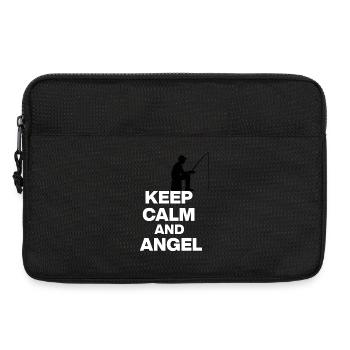 KEEP CALM AND ANGELN! ANGLER RUHE weiß - Laptoptasche 13" - Schwarz - Vorne
