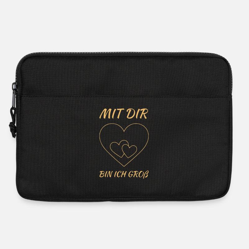 Mit dir bin ich groß - Valentinstagsherz für Paare - Laptoptasche 13" - Schwarz