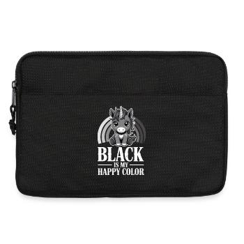 Licorne Glow : Le noir est ma couleur joyeuse - Sacoche pour ordinateur portable 13 pouces - noir - Devant