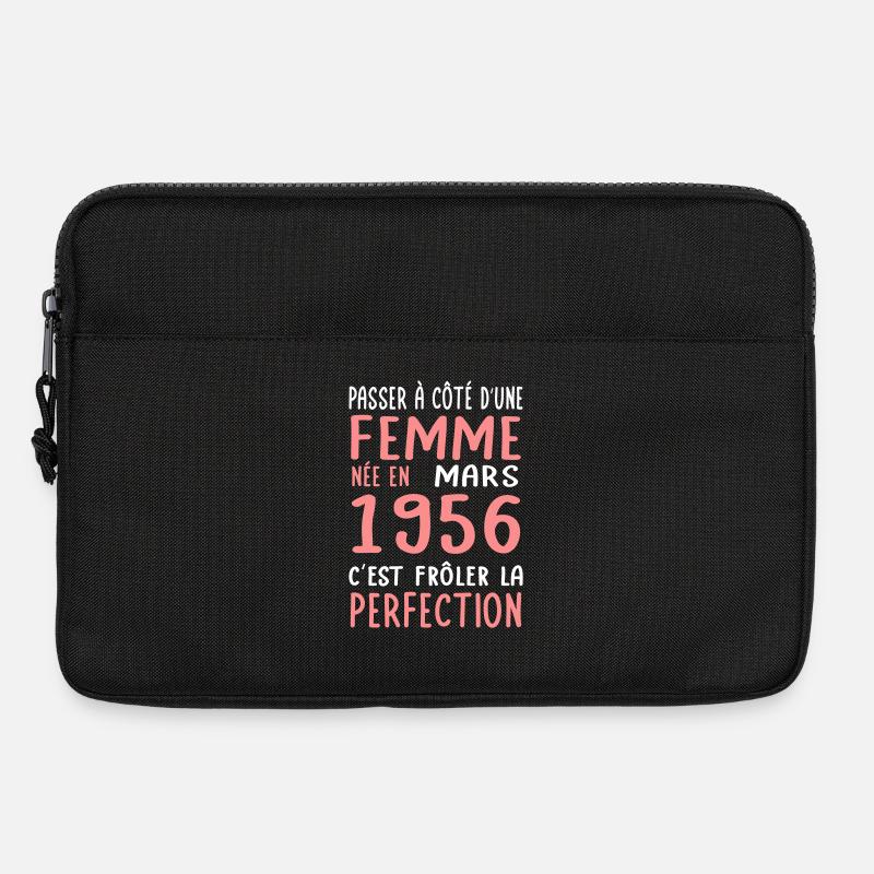 70. Geburtstag – Geboren im März 1956 - Laptoptasche 13" - Schwarz