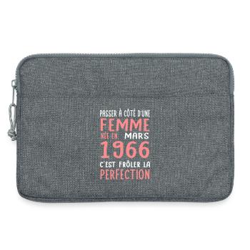 60th birthday - Born in March 1966 - Laptop bag 13" - heather grey - Front
