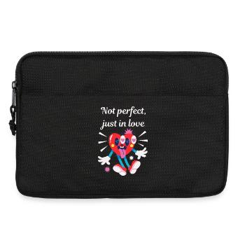 Not perfect, just in love - Valentine's Day gift - Laptop bag 13" - black - Front