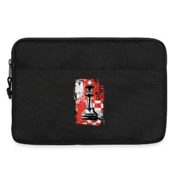 Roi des échecs – Motif de stratégie grunge - Sacoche pour ordinateur portable 13 pouces - noir - Devant