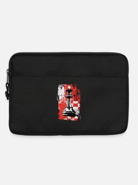Schach König – Grunge Strategie Motiv - Laptoptasche 13" - Schwarz