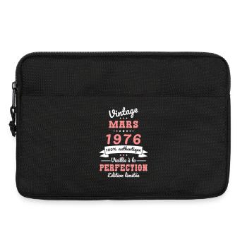 Anniversaire 50 ans - Vintage - Mars 1976 - Sacoche pour ordinateur portable 13 pouces - noir - Devant