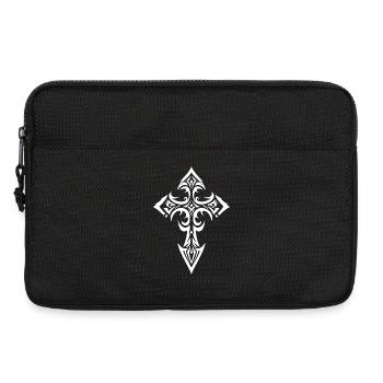 Croix tribale ornée - Sacoche pour ordinateur portable 13 pouces - noir - Devant