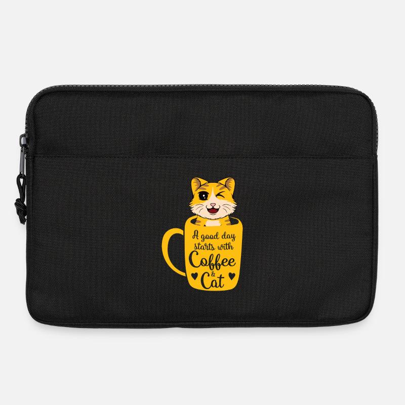 Good day coffee cat - Laptop bag 13" - black