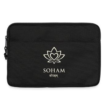Soham Lotus Herz – Yoga Meditation Shirt - Laptoptasche 13" - Schwarz - Vorne