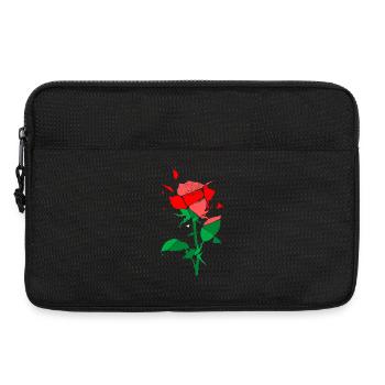 Contrast Rose: Red-Green PopArt Rose - Laptop bag 13" - black - Front