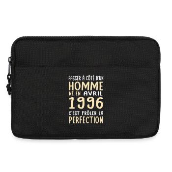 Anniversaire 30 ans - Né en Avril 1996 - Sacoche pour ordinateur portable 13 pouces - noir - Devant